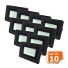 Lot de 10 LED Projecteur Lampe 30W Noir 6000K IP65 Extra Plat