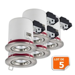 Éclairez votre intérieur avec ce lot de 5 spots orientables en alu brossé !