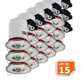 Éclairez votre intérieur avec notre pack de 15 supports de spot étanches en inox de qualité supérieure!