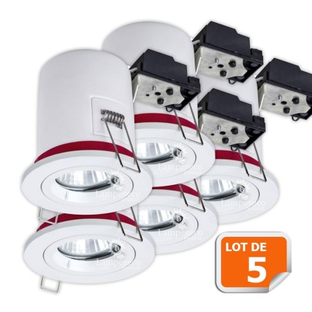 Éclairez votre maison avec style - Lot de 5 supports de spot orientables diamètre 100mm