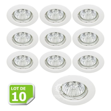 Transformez votre espace avec notre Lot de 10 Fixations de spots encastrables Classic White 77mm - Qualité supérieure, prix imba