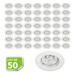 Rendez votre intérieur étincelant avec notre Lot de 50 Fixation de spot encastrable Classic White Diamètre 77mm ref. 932 - La so