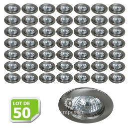 Lot de 50 Fixation de spot encastrable Classic Alu Brossé Diamètre 77mm ref. 949