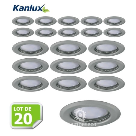 Fixation de spot encastrable chrome matt D83mm marque Kanlux ref 26793