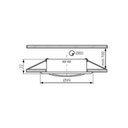Lot de 10 Fixation de spot encastrable orientable chrome matt D99mm marque Kanlux ref 26798