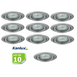 Lot de 10 Fixation de spot encastrable orientable chrome matt D99mm marque Kanlux ref 26798