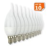 Lot de 10 Ampoules LED E14 Flamme 5W Eq 40W Blanc Chaud