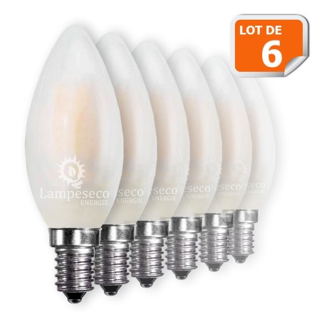Offre exceptionnelle : Lot de 6 ampoules LED E14 Filament 4W - Économie d\'énergie garantie !