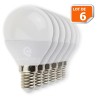 Lot de 6 Ampoules E14 Mini Globe 6W eq. 40W 480 lumens Blanc neutre 4000K