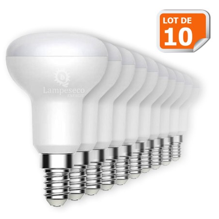 Lot de 10 Ampoules LED E14 Opaque Filament 4W eq 40W 400lm Blanc Chaud