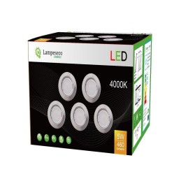 LOT DE 10 SPOT LED ENCASTRABLE COMPLETE RONDE FIXE ALU BROSSE eq. 50W BLANC FROID