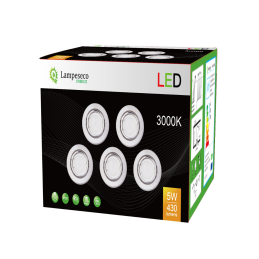 LOT DE 5 SPOT LED ENCASTRABLE COMPLETE ORIENTABLE ALU BROSSE AVEC AMPOULE GU10 230V eq. 50W