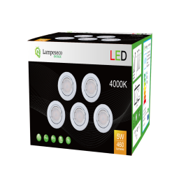 LOT DE 15 SPOT LED ENCASTRABLE COMPLETE ORIENTABLE BLANC AVEC AMPOULE GU10 230V eq. 50W, BLANC FROID 6000K