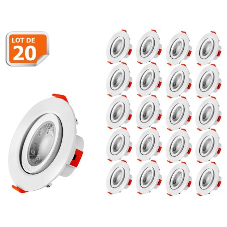 Découvrez notre magie illuminante : 20 Spots LED encastrables 5W - Plafond - Blanc Neutre - Transformateur intégré !
