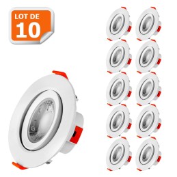 Découvrez l\'Éclairage Parfait pour vos Plafonds : Lot de 10 Spots LED encastrables 5W Blanc Neutre avec Transformateur Intégré 