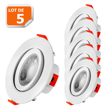 Éclairez votre intérieur avec ce lot de 5 Spots LED encastrables 5W - Blanc Neutre !