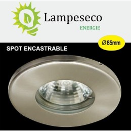 10X Spots LED Encastrables Alu Brossé Etanche IP44 Pour Salle de Bain Blanc Chaud