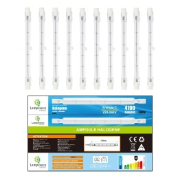 Lot de 10 ampoules halogènes 300W - Éclairez votre vie avec une lumière chaude 2800K gradable R7s!