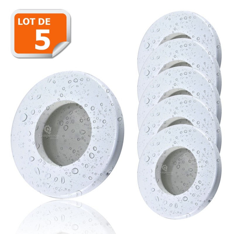 5X Spots LED Encastrables Alu Brossé Etanche IP44 Pour Salle de Bain