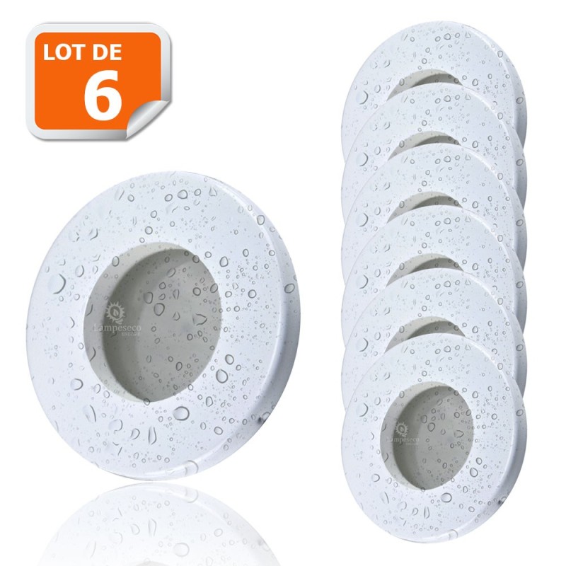 6X Spots LED Encastrables Blanc Etanche IP44 Pour Salle de Bain