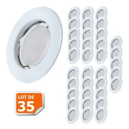 Lot de 35 Spot Led Encastrable Complete Blanc Lumière Blanc Neutre 5W eq.50W ref.770