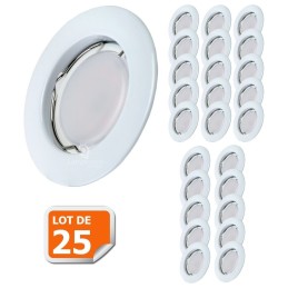 Lot de 25 Spot Led Encastrable Complete Blanc Lumière Blanc Neutre 5W eq.50W ref.770