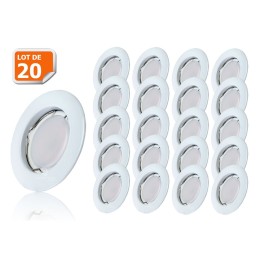 Lot de 20 Spot Led Encastrable Complete Blanc Lumière Blanc Neutre 5W eq.50W ref.770