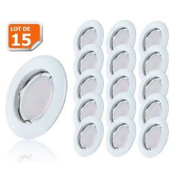 Lot de 15 Spot Led Encastrable Complete Blanc Lumière Blanc Neutre 5W eq.50W ref.770
