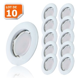 Lot de 10 Spot Led Encastrable Complete Blanc Lumière Blanc Neutre 5W eq.50W ref.770