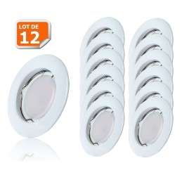 Lot de 12 Spot Led Encastrable Complete Blanc Lumière Blanc Neutre 5W eq.50W ref.770