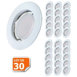 Lot de 30 Spot Led Encastrable Complete Blanc Lumière Blanc Chaud 5W eq.50W ref.267