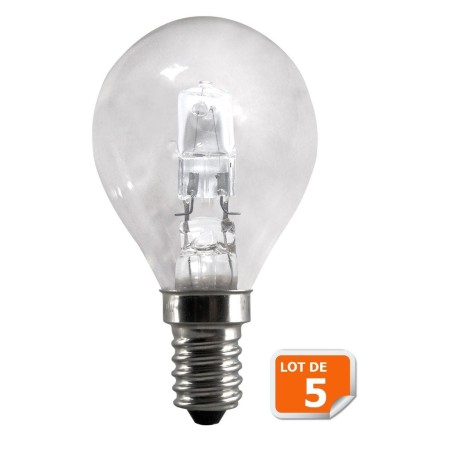 Lot de 5 Ampoules halogene sphérique 55W (42W) petite culot à vis e14 de Kanlux
