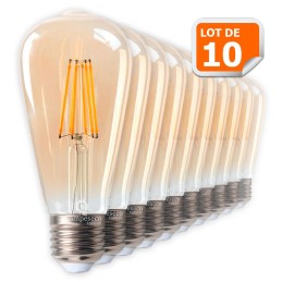Éclairez votre vie avec Lot de 10 Ampoules LED Vintage ST64 Doré