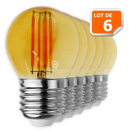 Économisez gros avec notre lot de 6 ampoules LED filament G45 4W (éq. 42W)!