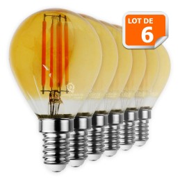 Économisez sur votre facture d\'électricité avec notre Lot de 6 Ampoules Led Filament G45 4W (éq 42W) E14