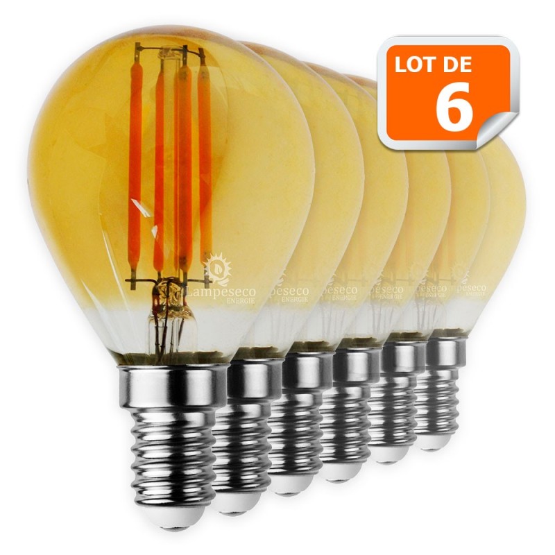 Économisez sur votre facture d\'électricité avec notre Lot de 6 Ampoules Led Filament G45 4W (éq 42W) E14