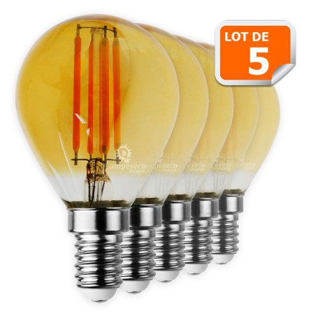 Éclairez votre maison avec style: Lot de 5 Ampoules Led Filament G45 4W (éq. 42W) E14