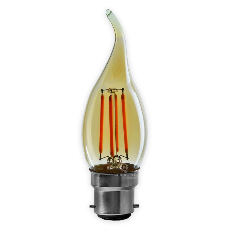 Éclairez votre intérieur avec cette ampoule led à filament doré 4W (éq. 42W) B22!