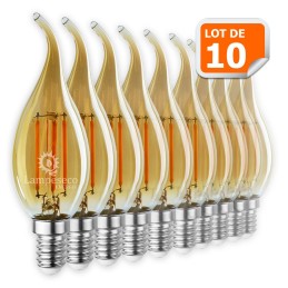 Éclairez votre maison avec style : Lot de 10 ampoules LED décoratives dorées de 4W (éq. 42W) E14