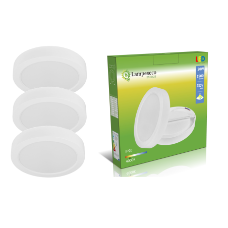 Éclairez votre intérieur avec ces 3 plafonniers LED puissants 20W - Blanc Neutre 4000K