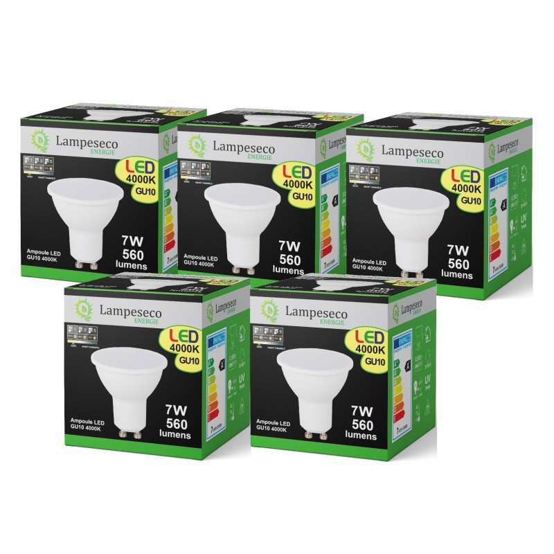 Ampoule LED GU10 7W \"SMART DIMMABLE\" dimmable sans variateur à 3 niveaux sans variateur.