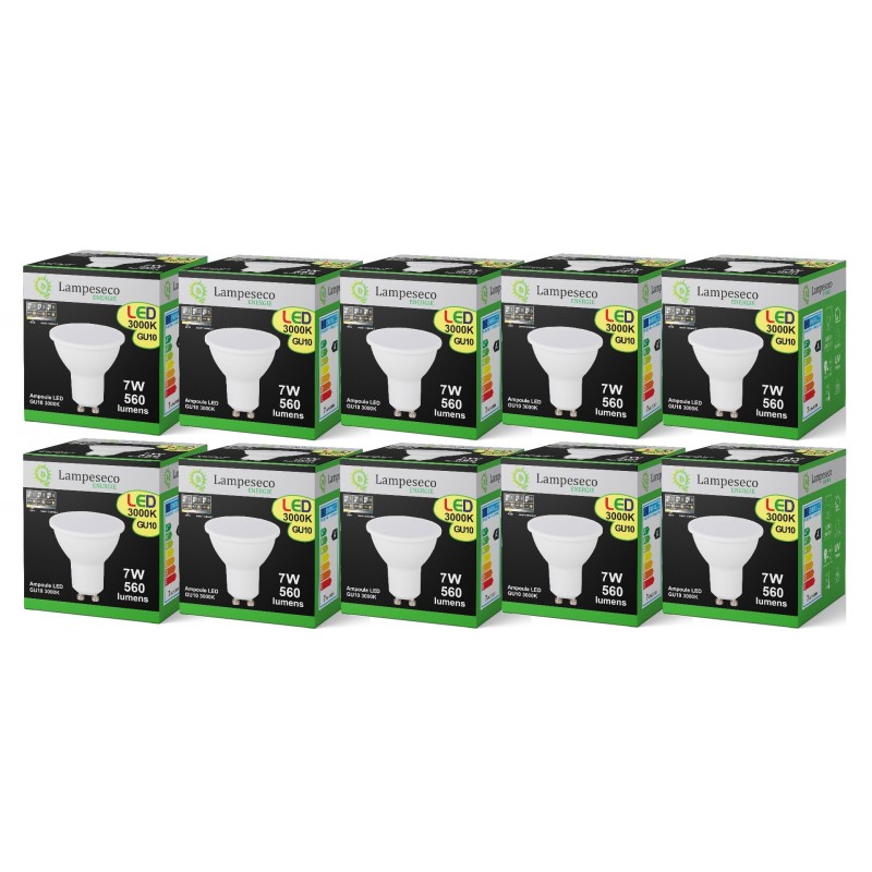 Transformez votre éclairage avec 10 ampoules LED GU10 7W 3-étapes dimmable - blanc chaud 3000K