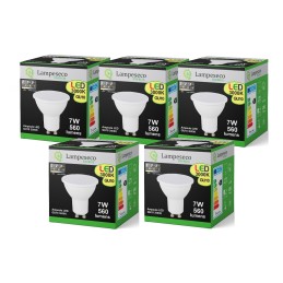 Éclairez votre maison avec notre pack de 5 ampoules LED GU10 7W 3-step dimmable 3000K Blanc Chaud!