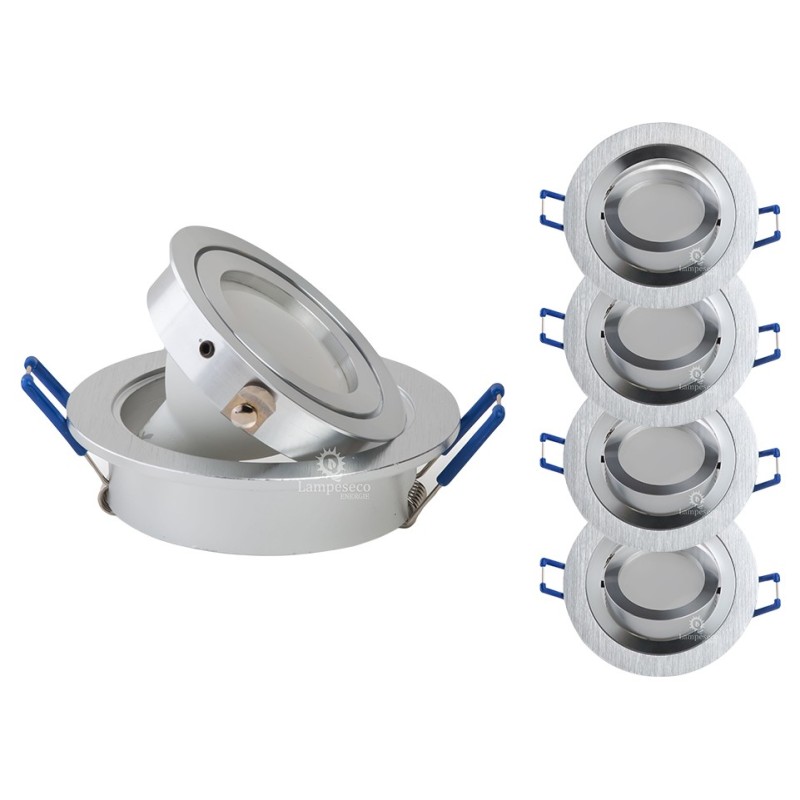 Lot de  4 spot led encastrable orientable 5w eq. 50w, blanc froid ref.64856000