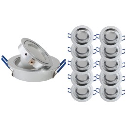 Éclairez votre intérieur avec style: Lot de 10 spots LED 5W équiv. 50W, orientables en blanc chaud!