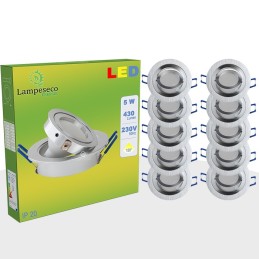 Lot de 20 spot led encastrable orientable 5w eq. 50w, blanc neutre ref.64854000