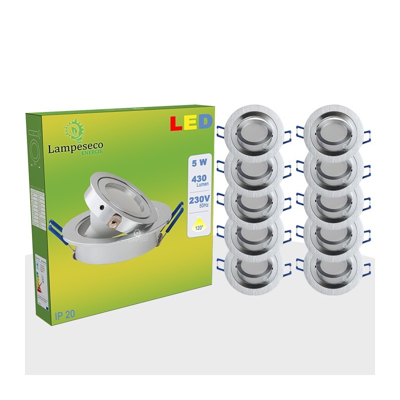 Transformez votre intérieur avec ces 10 spots LED encastrables orientables - Équivalent 50W, blanc neutre !
