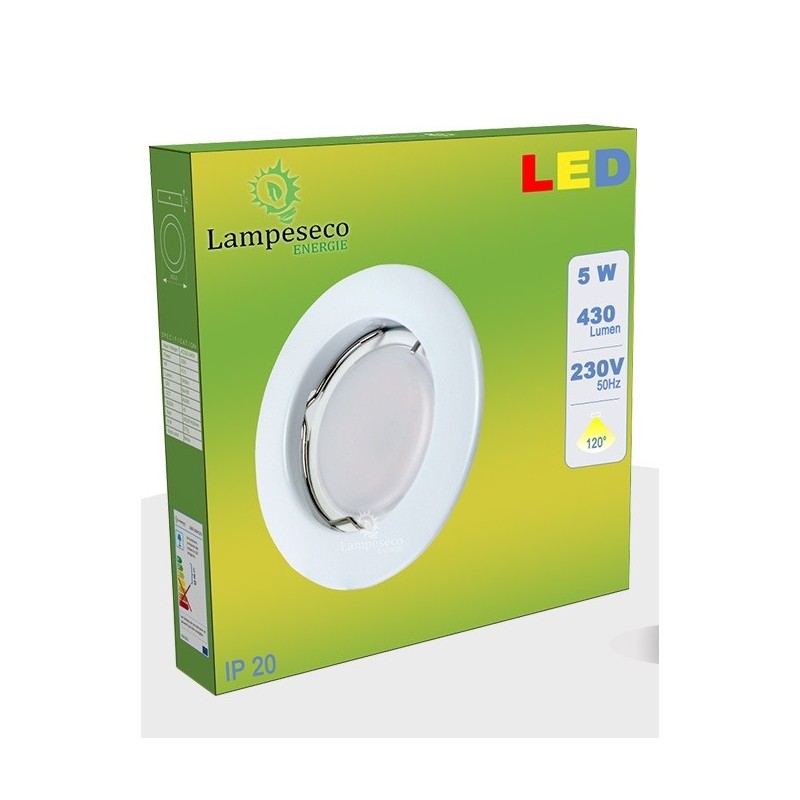 Lot de 3 Spot Led Encastrable Complete Blanc Lumière Blanc Neutre 5W eq.50W ref.770