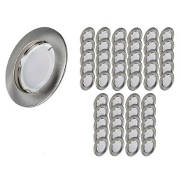 Lot de 50 Spot Led Encastrable Complete Alu Brossé Lumière Blanc Chaud 5W eq.50W ref.763