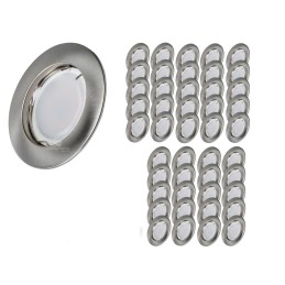 Lot de 45 Spot Led Encastrable Complete Alu Brossé Lumière Blanc Chaud 5W eq.50W ref.763